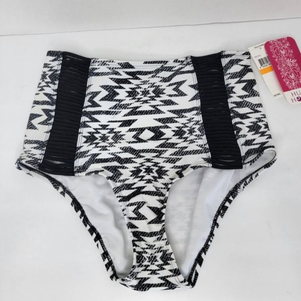 Hula Honey Women‎ Aztec Black White Bikini Bottom Size Small NWT